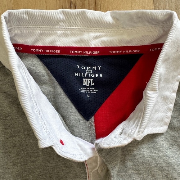 Tommy Hilfiger Kansas City Chiefs Quarter Button Collared Long Sleeve Shirt LG - Picture 5 of 16